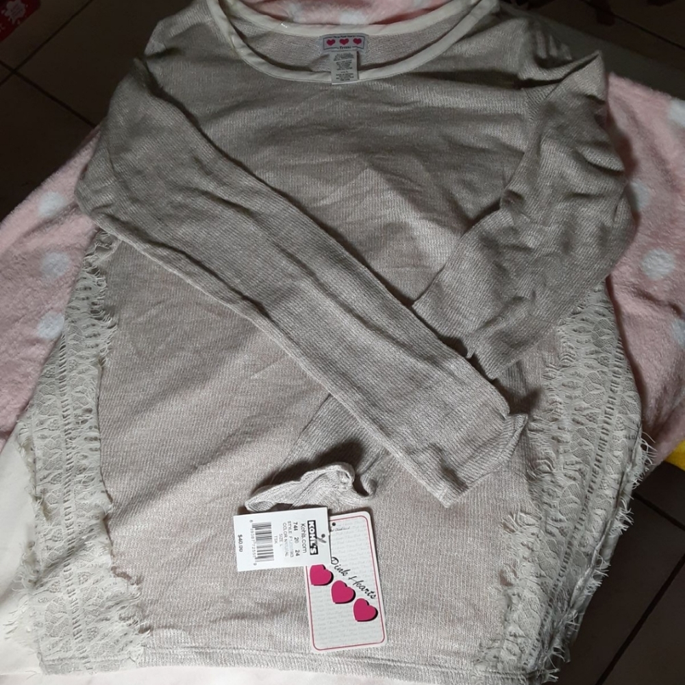 Tan lacey lightweight sweater